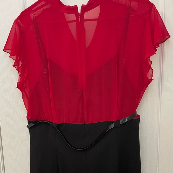 ALYX BELTED DRESS. LIKE NEW! WORN ONCE. SHEATH DRESS WITH RUFFLE ACCENTS. - Picture 7 of 15